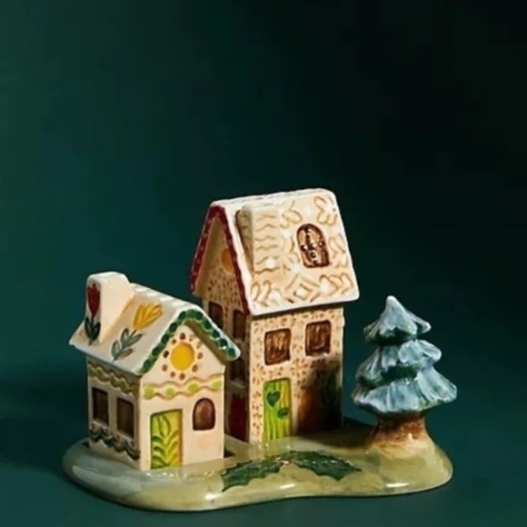 NWT Anthropologie Nathalie Lete Christmas Cottage Salt and Pepper Shakers - Picture 3 of 5